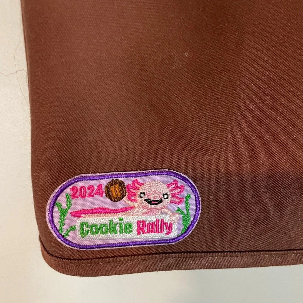 Girl Scouts Brownie Uniform Vest Brown Girls M 10-12 Various Patches Alabama